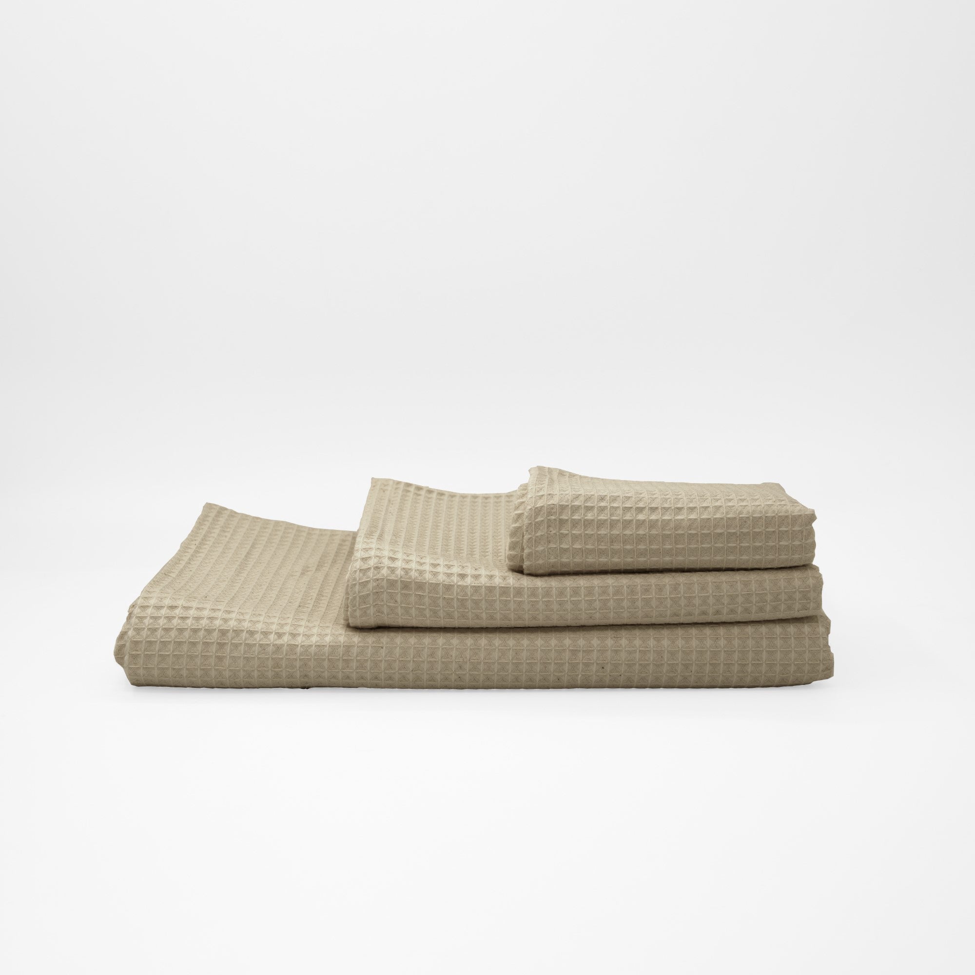 Serviette gaufrée 100 % coton grège